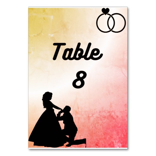 表番号結婚のカード テーブルナンバー (正面)