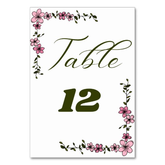 表番号結婚のカード テーブルナンバー (正面)