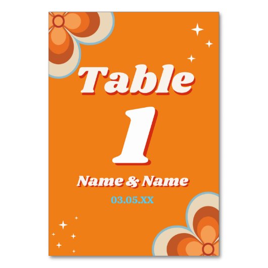 表番号結婚のレトロヴィンテージ1970s テーブルナンバー (正面)