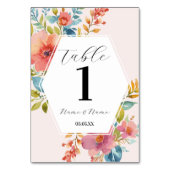 表番号結婚の夏花模様モダン テーブルナンバー (裏面)