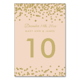 表番号金ゴールドフェイクグリッター紙吹雪赤面バラ テーブルナンバー