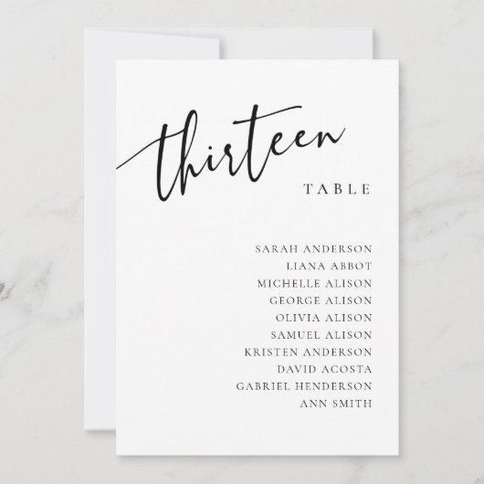 表番号13 13座席表カード 招待状 (正面)