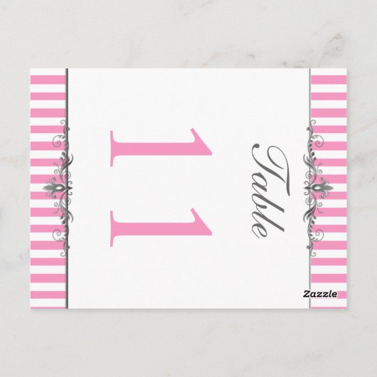 表番号(両面ピンクと白ストライプの) ポストカード (裏面)