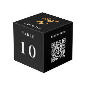 表番号QRコードメニュー黒いビジネスロゴ フォトキューブ (裏面アングル)