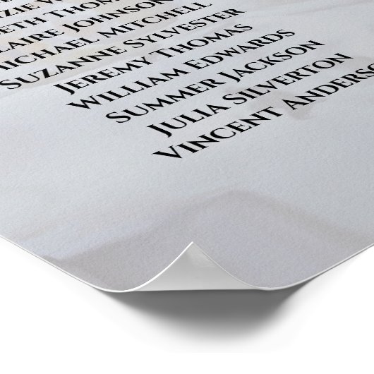 表白ハート牡丹結婚の座席表18 ポスター (角)