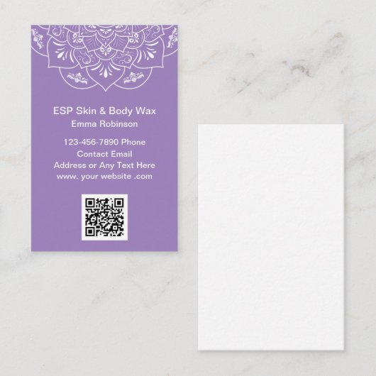 表皮体ワックストリートメント名刺 名刺 (正面/裏面)