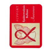 表皮剥離EB(Epidermolisis Bullosa)認識度リボン磁石 マグネット (縦)