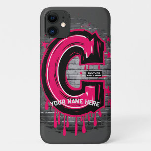 表示あなたの名前：カスタマイズ可能な落書き文字"C" iPhone 11 ケース
