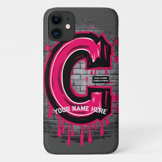 表示あなたの名前:カスタマイズ可能な落書き文字"C" Case-Mate iPhoneケース (裏面)