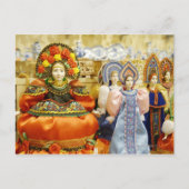 表示された伝統的コスチュームロシアのの人形 ポストカード (正面)