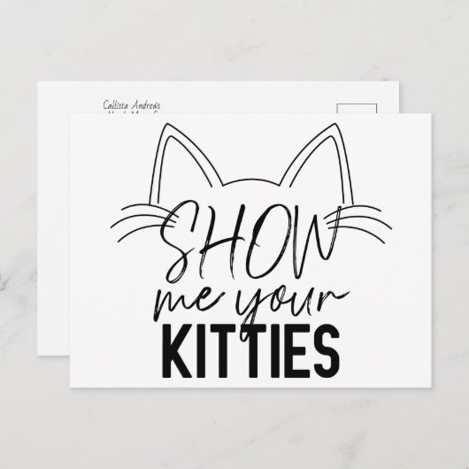 表示する猫ちゃん引用文おもしろいタイポグラフィ ポストカード (正面/裏面)