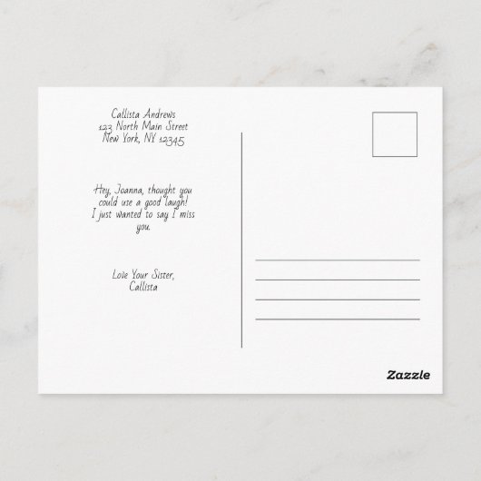 表示する猫ちゃん引用文おもしろいタイポグラフィ ポストカード (裏面)