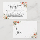 表示エレガントブライダルシャワーフローラ紙吹雪 エンクロージャーカード (正面/裏面)
