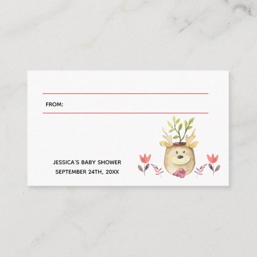 表示シャワーなしギフトラップ詩ウッドランドディアー エンクロージャーカード (裏面)