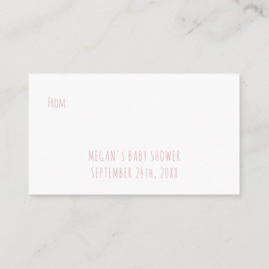 表示シャワーなしギフトラップ詩スタークラウドピンク エンクロージャーカード (裏面)