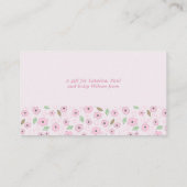 表示シャワーなしラップ詩ピンクDitsy花 エンクロージャーカード (裏面)