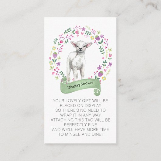 表示シャワーなしラップ詩リトルラム エンクロージャーカード (正面)