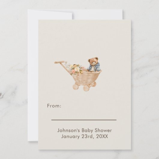 表示シャワーぼう子供部屋ギフトラベル囲い 招待状 (裏面)