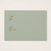 表示シャワーエレガント金ゴールド&グリーンギフトラベルカード (裏面)