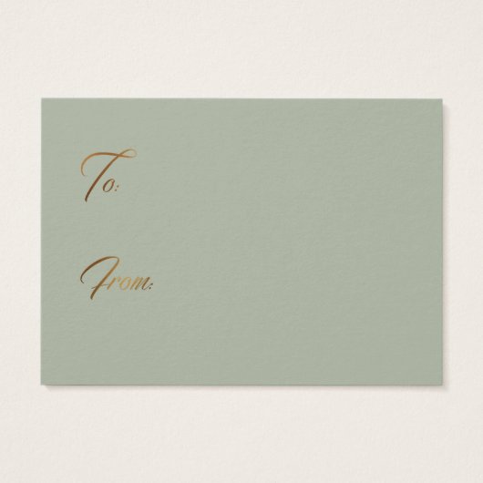 表示シャワーエレガント金ゴールド&グリーンギフトラベルカード (裏面)