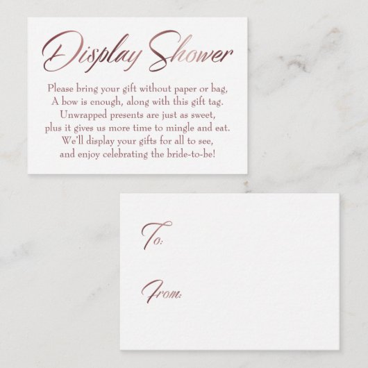 表示シャワーバラ金ゴールドスクリプト挿入ラベルカード エンクロージャーカード (正面/裏面)