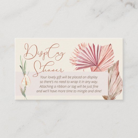 表示シャワーボホパームなしギフトラップ エンクロージャーカード (正面)