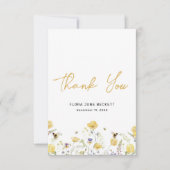 表示シャワーワイルドフラワーフローラハニービー サンキューカード (正面)