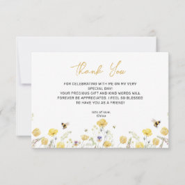 表示シャワーワイルドフラワーフローラハニービー サンキューカード