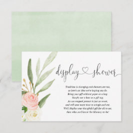 表示シャワー挿入ピンクの金ゴールドハート赤ちゃんシャワー エンクロージャーカード