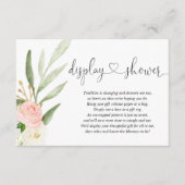 表示シャワー挿入ピンクの金ゴールドハート赤ちゃんシャワー エンクロージャーカード (正面)