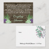 表示シャワー詩ギフトラベル素朴多肉類 エンクロージャーカード (正面/裏面)