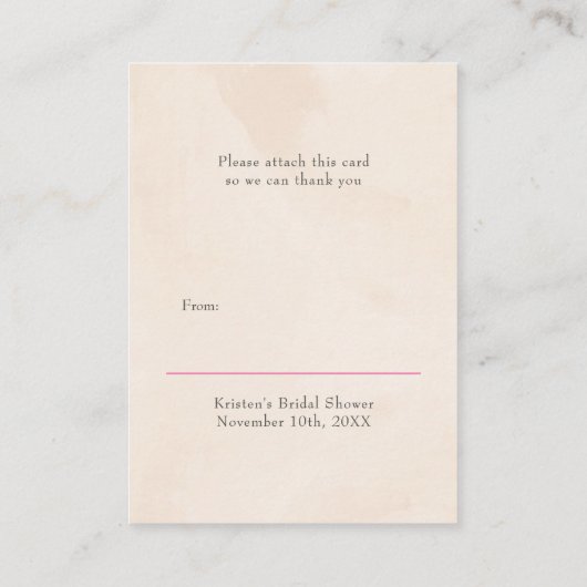 表示シャワー金ゴールド書道ピンク冬フローラ エンクロージャーカード (裏面)