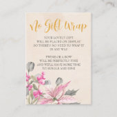 表示シャワー金ゴールド書道ピンク冬フローラ エンクロージャーカード (正面)
