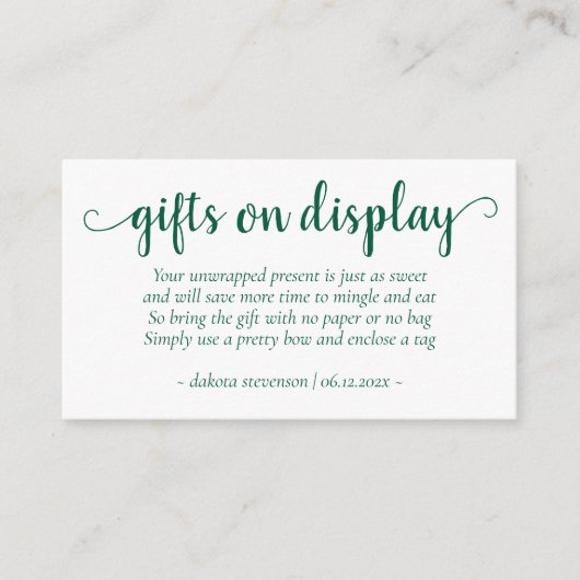 表示シンプルされる緑のギフト | Apple Anyイベント エンクロージャーカード (正面)