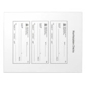 表示チェック金チ空白のェック ノートパッド (正面)