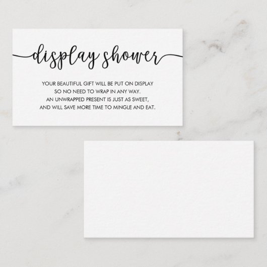 表示ベビーシャワーの挿入物カード エンクロージャーカード (正面/裏面)