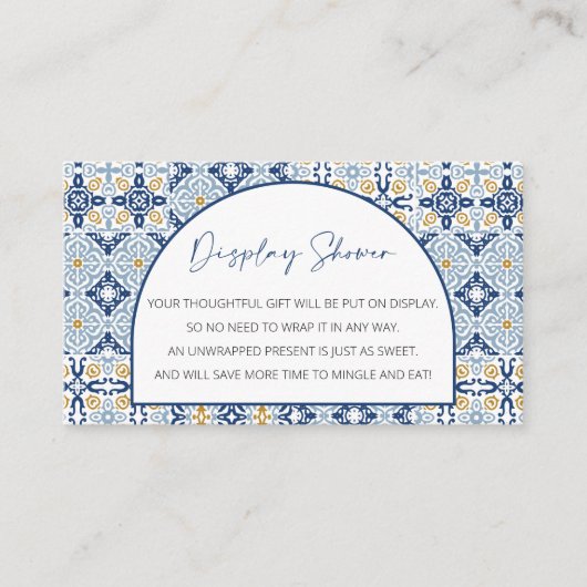 表示ベビーシャワー、ラップされていないイタリアンテーマミニ エンクロージャーカード (正面)