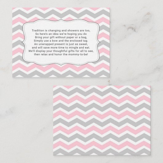 表示女の子のベビーシャワーの挿入物カード、覆い無し エンクロージャーカード (正面/裏面)