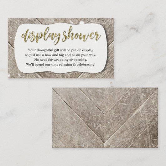 表示素朴シャワーインサート招待状 エンクロージャーカード (正面/裏面)