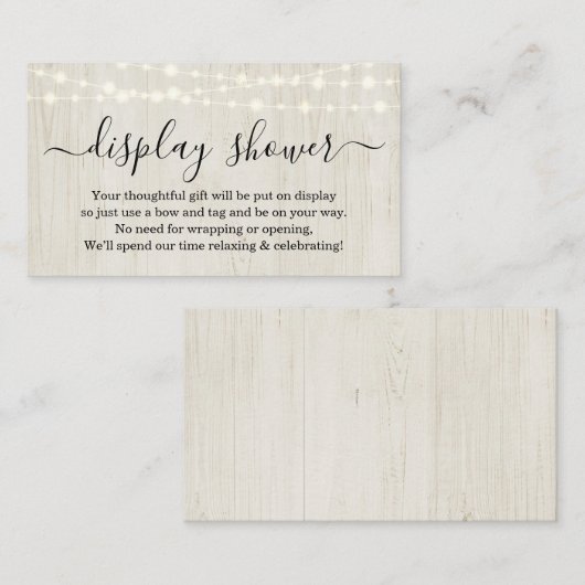 表示素朴シャワーインサート招待状 エンクロージャーカード (正面/裏面)