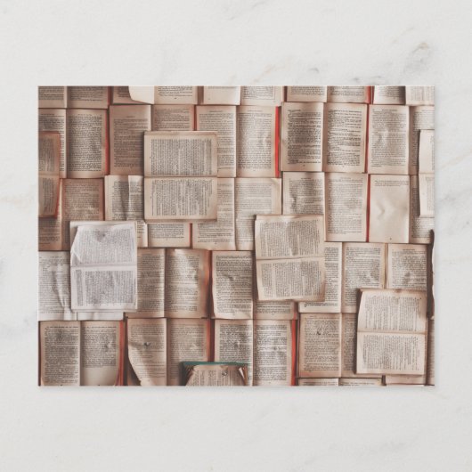 表紙が開いた本 文学 ポストカード (正面)