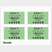 「表紙で判断してはいけない」引用文Sage Green 長方形シール (シート)