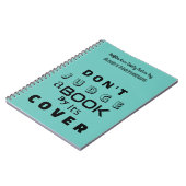 「表紙で判断するな」ティール（緑がかった色）手帳 ノートブック (左側)