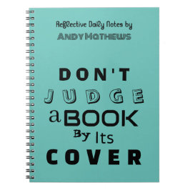 「表紙で判断するな」ティール（緑がかった色）手帳 ノートブック