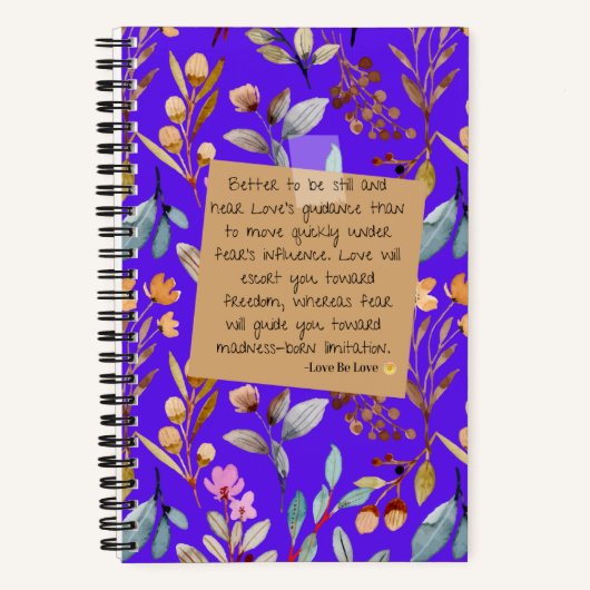 表紙にインスパイア引用文付きスパイラルノート ノートブック (正面)