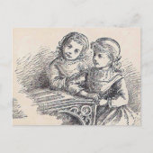 表紙の内側に簡単読の女の子 ポストカード (正面)