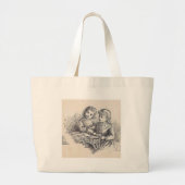 表紙の内側に簡単読の女の子 ラージトートバッグ (正面)