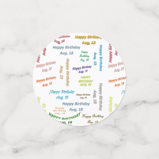 表紙吹雪威厳がある, 18誕生日 コンフェッティ (スモール正面)