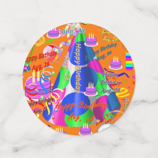 表紙吹雪威厳がある, 28誕生日 コンフェッティ (ミディアム裏面)