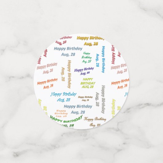 表紙吹雪威厳がある, 28誕生日 コンフェッティ (スモール正面)